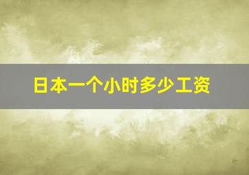 日本一个小时多少工资