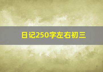 日记250字左右初三