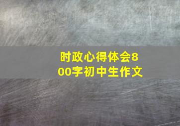 时政心得体会800字初中生作文