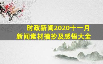 时政新闻2020十一月新闻素材摘抄及感悟大全