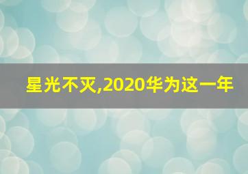 星光不灭,2020华为这一年