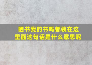 晒书我的书吗都装在这里面这句话是什么意思呢