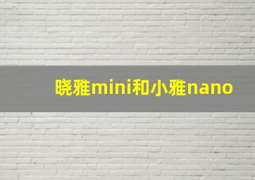 晓雅mini和小雅nano