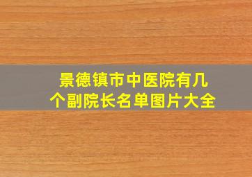 景德镇市中医院有几个副院长名单图片大全