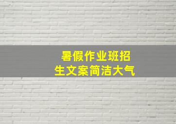 暑假作业班招生文案简洁大气