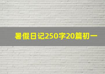 暑假日记250字20篇初一