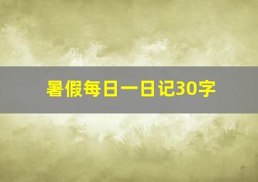 暑假每日一日记30字