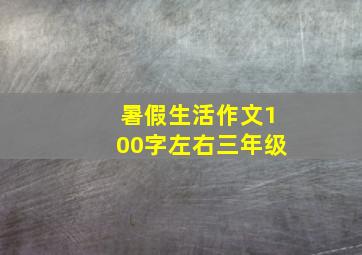 暑假生活作文100字左右三年级