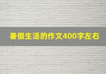 暑假生活的作文400字左右