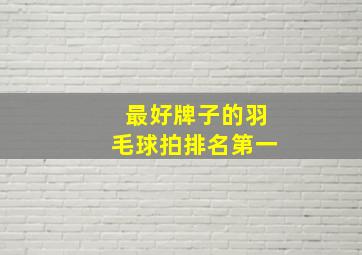 最好牌子的羽毛球拍排名第一