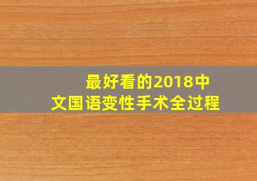 最好看的2018中文国语变性手术全过程