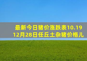 最新今日猪价涨跌表10.1912月28日任丘土杂猪价格儿