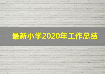 最新小学2020年工作总结