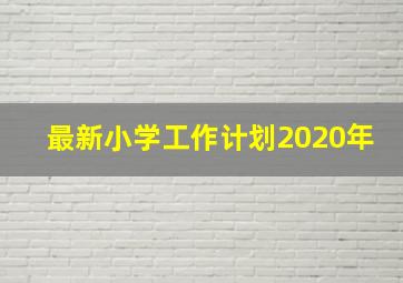 最新小学工作计划2020年