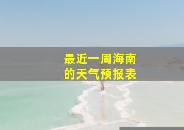 最近一周海南的天气预报表