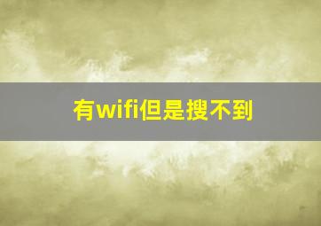 有wifi但是搜不到