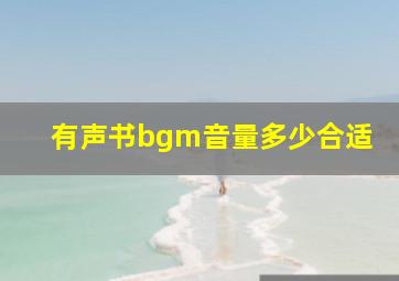 有声书bgm音量多少合适