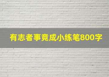 有志者事竟成小练笔800字