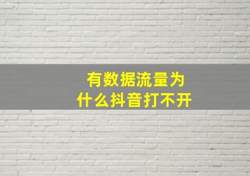 有数据流量为什么抖音打不开