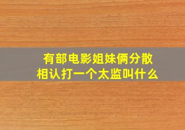 有部电影姐妹俩分散相认打一个太监叫什么