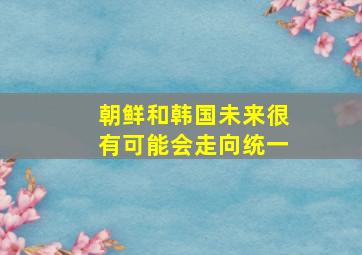 朝鲜和韩国未来很有可能会走向统一