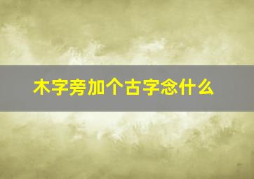 木字旁加个古字念什么