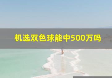 机选双色球能中500万吗