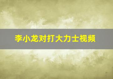 李小龙对打大力士视频