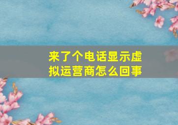 来了个电话显示虚拟运营商怎么回事