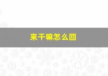 来干嘛怎么回