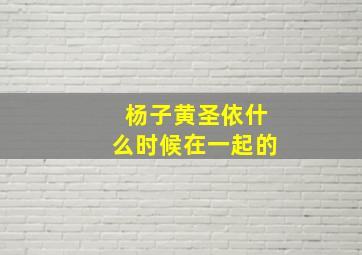 杨子黄圣依什么时候在一起的