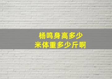 杨鸣身高多少米体重多少斤啊