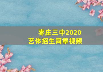 枣庄三中2020艺体招生简章视频