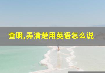 查明,弄清楚用英语怎么说