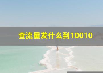 查流量发什么到10010