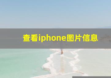 查看iphone图片信息