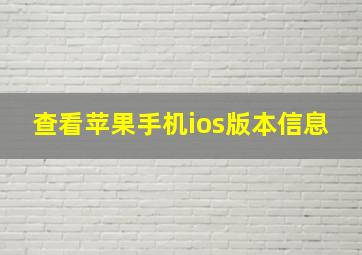 查看苹果手机ios版本信息