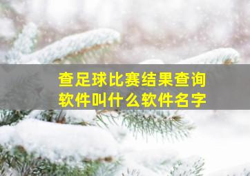 查足球比赛结果查询软件叫什么软件名字