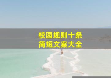 校园规则十条简短文案大全