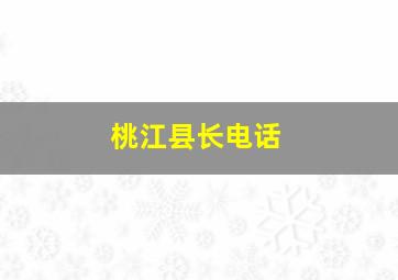 桃江县长电话