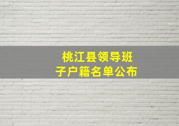 桃江县领导班子户籍名单公布