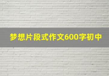 梦想片段式作文600字初中