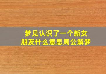 梦见认识了一个新女朋友什么意思周公解梦