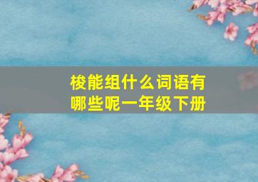 梭能组什么词语有哪些呢一年级下册