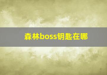 森林boss钥匙在哪