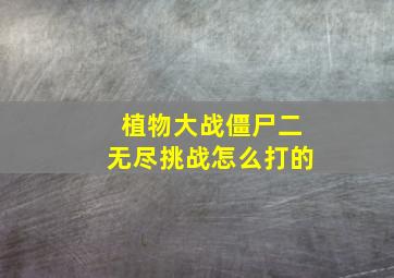 植物大战僵尸二无尽挑战怎么打的