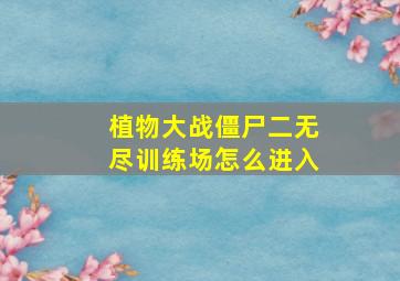 植物大战僵尸二无尽训练场怎么进入