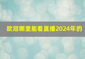 欧冠哪里能看直播2024年的