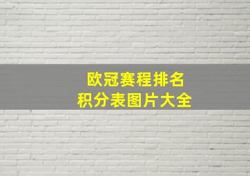 欧冠赛程排名积分表图片大全