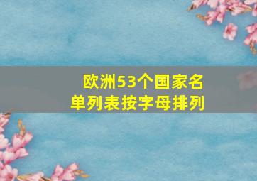 欧洲53个国家名单列表按字母排列